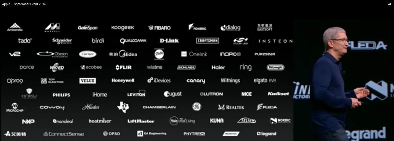 Apple Tim Cook Black Slide White Logos